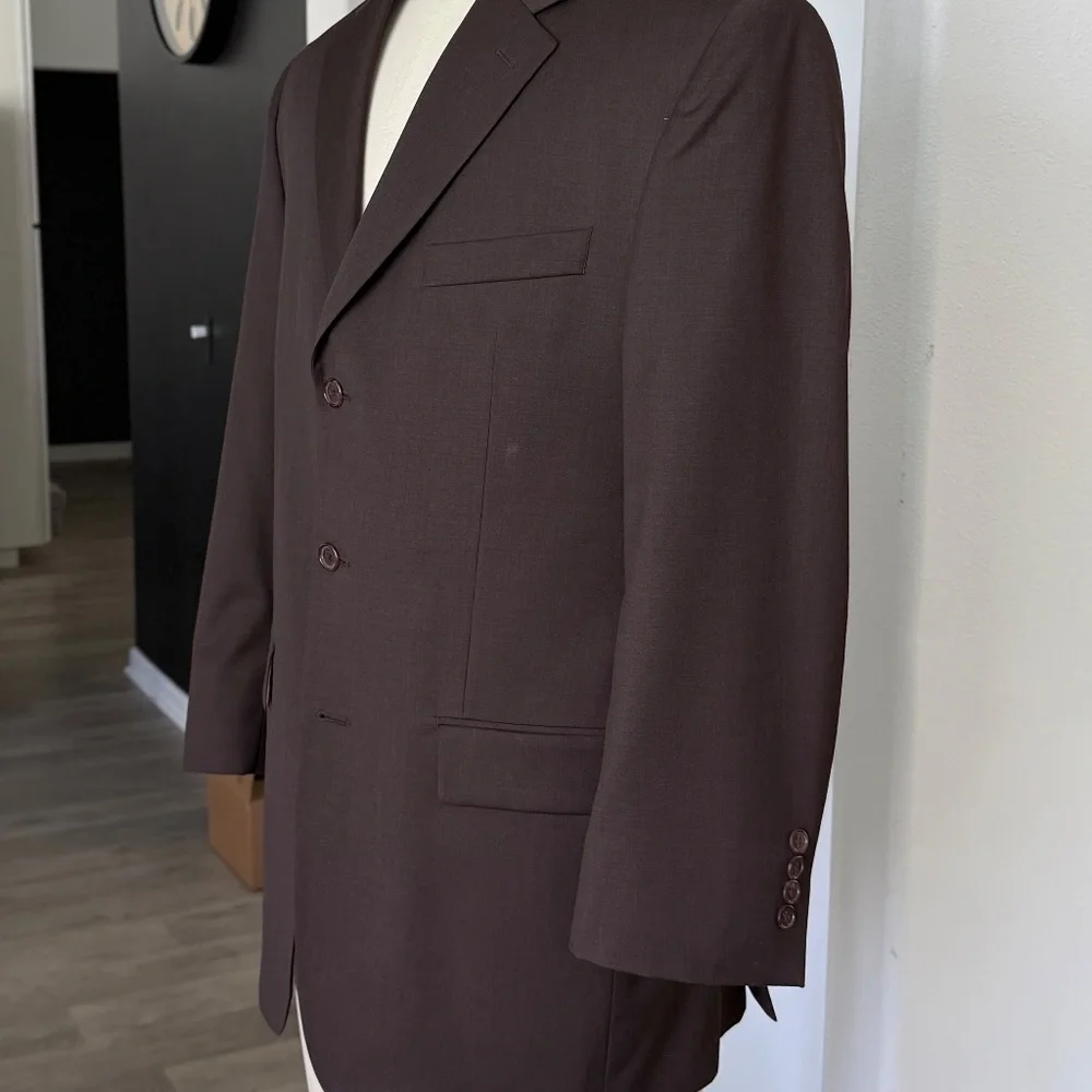 MICHAEL KORS Mens‎ Blazer 39R brown WOOL Sport Coat 3 Button Jacket